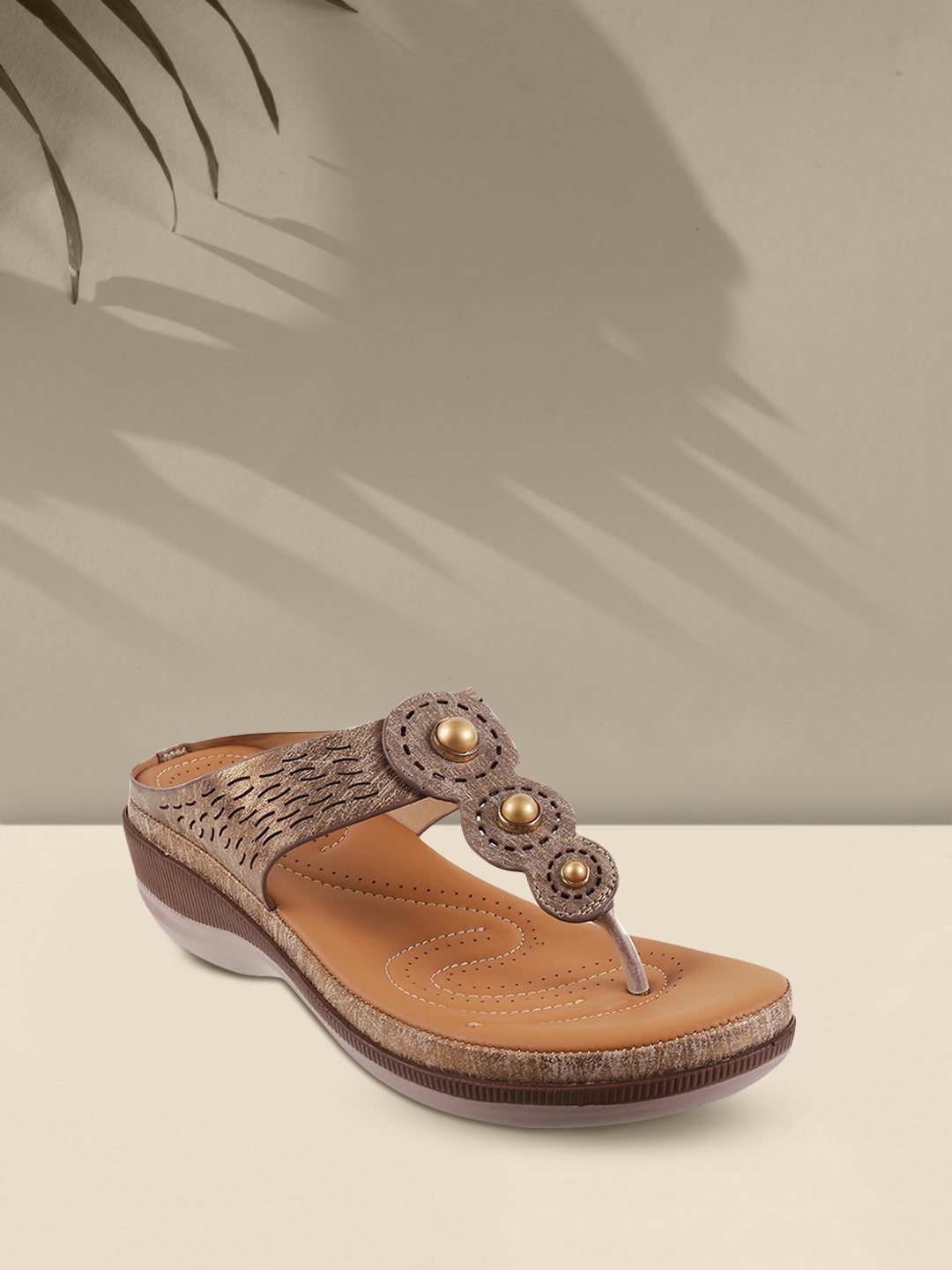 

Metro Women Gold-Toned Embellished Sandals