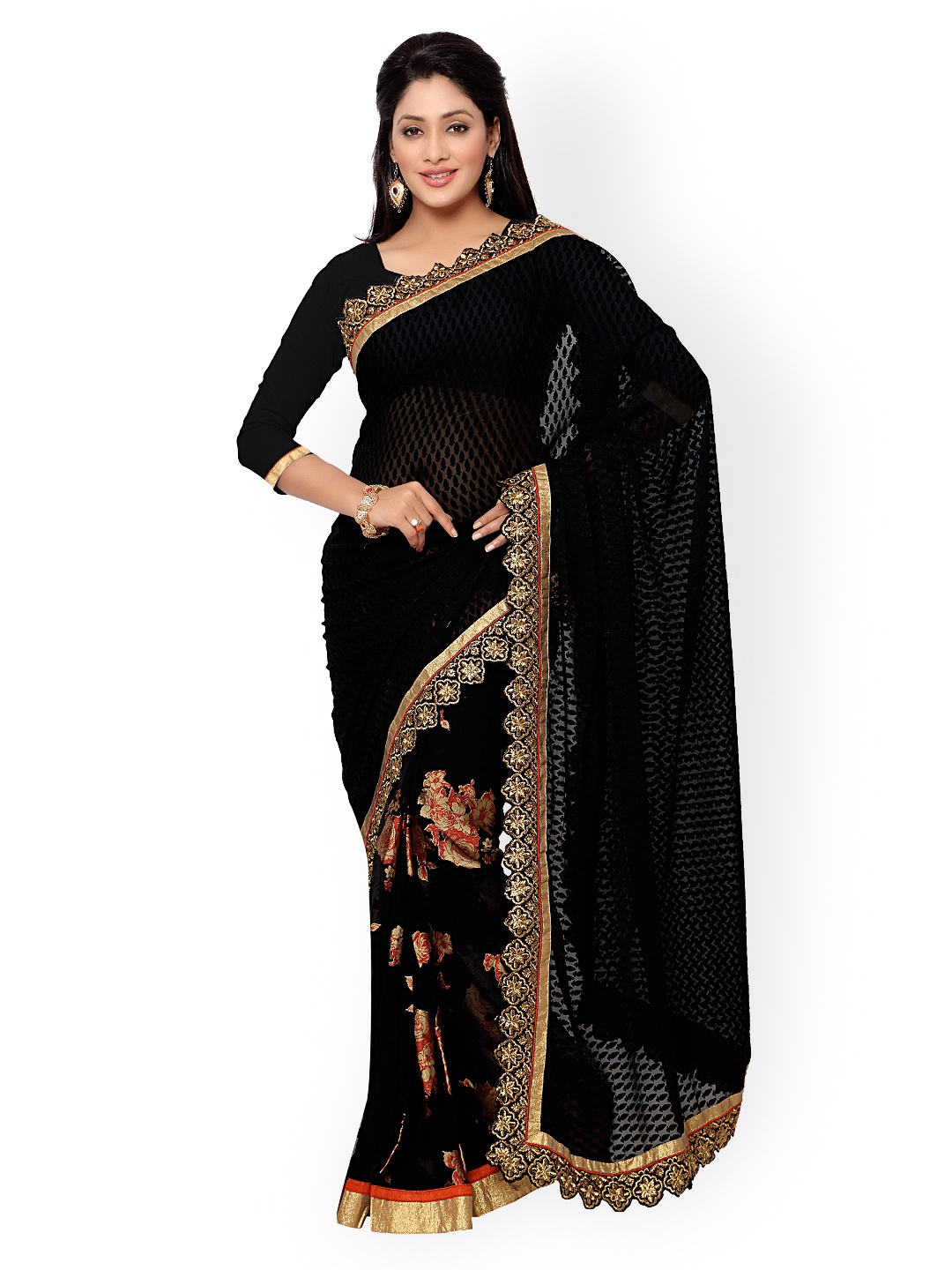 

Kalista Black Brasso Embellished Saree