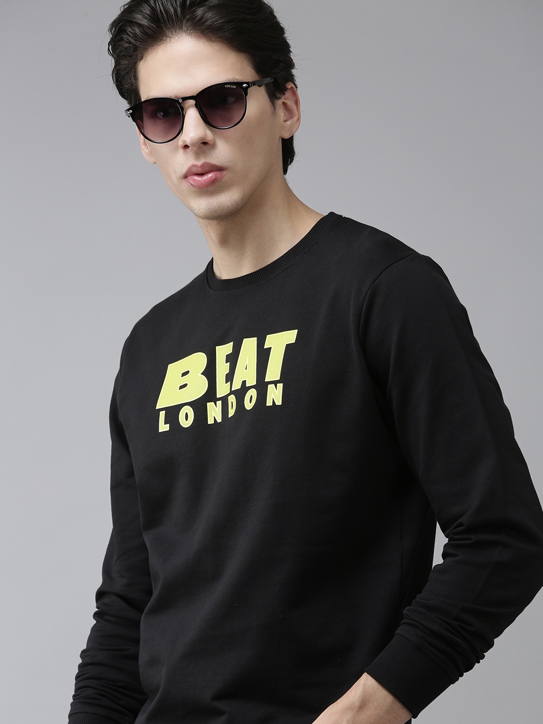 

BEAT LONDON by PEPE JEANS Men Black Brand Logo Printed Sweatshirt