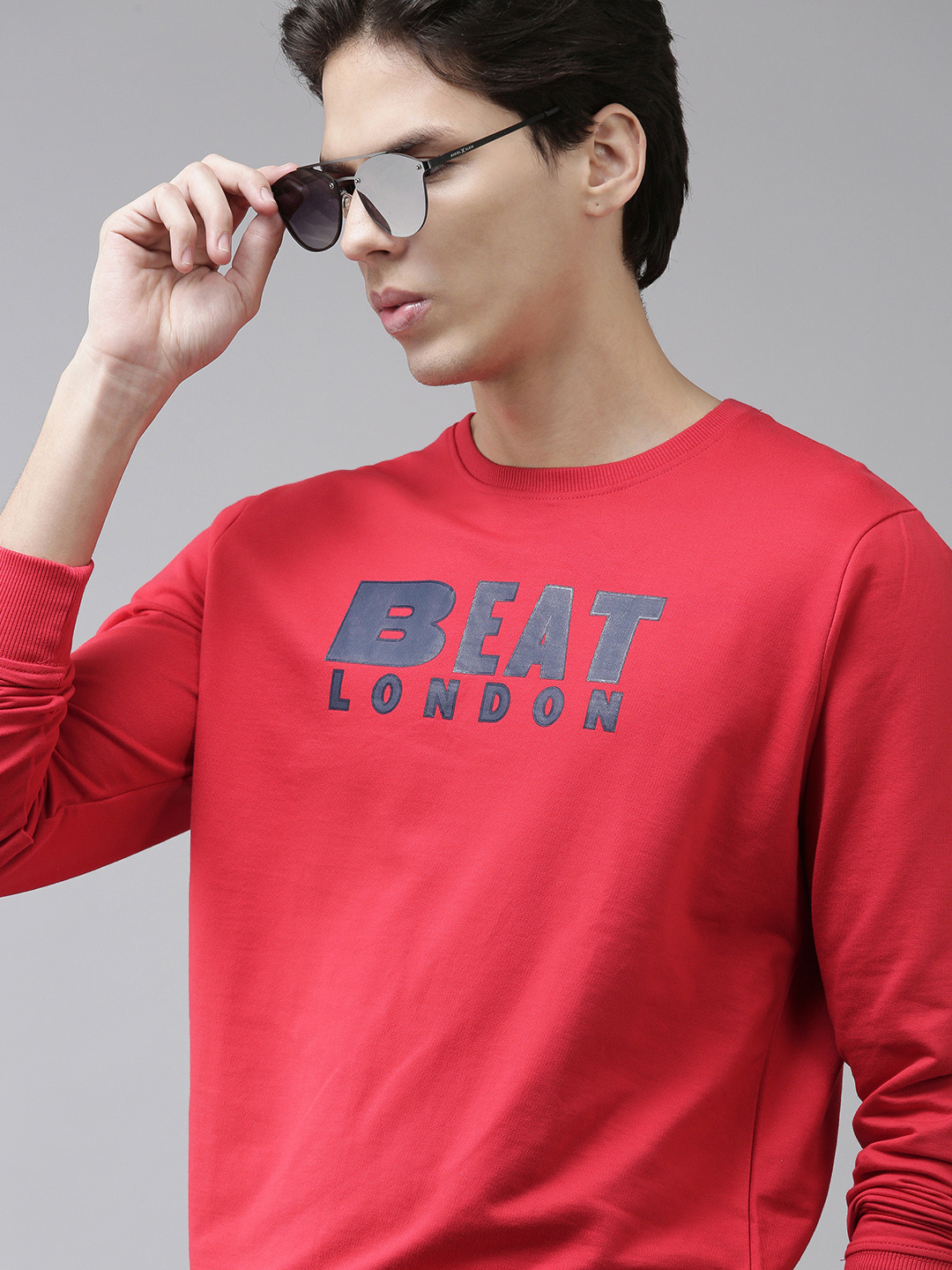 

BEAT LONDON by PEPE JEANS Men Red Printed Sweatshirt