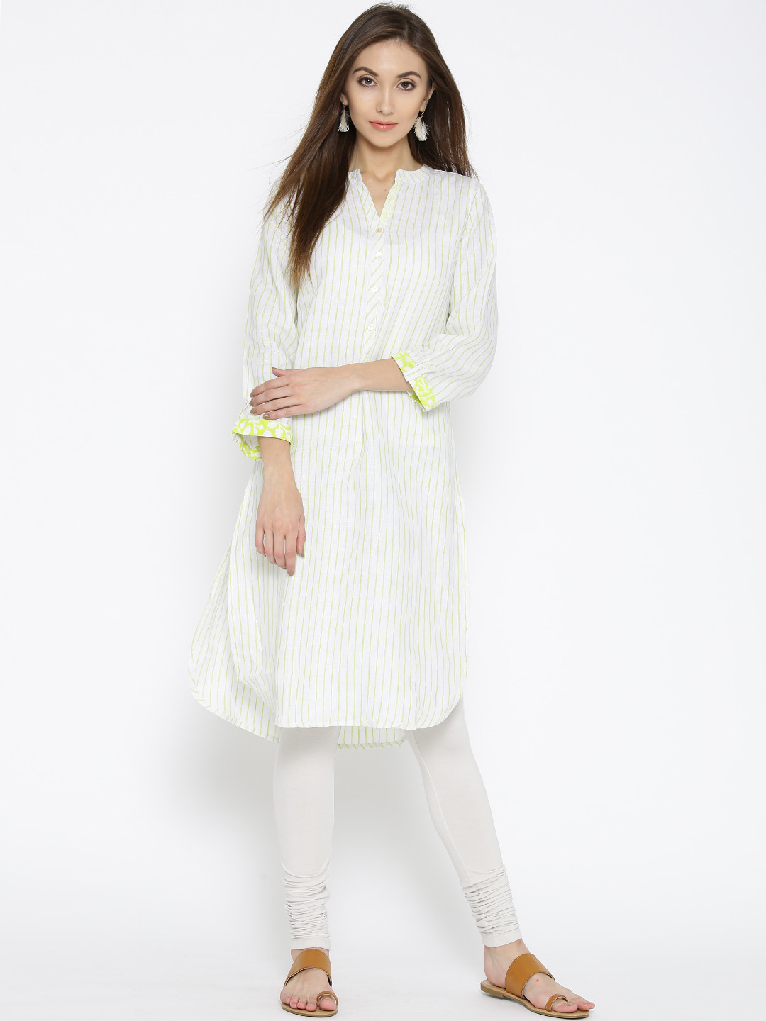 

BIBA Off-White Striped Kurta