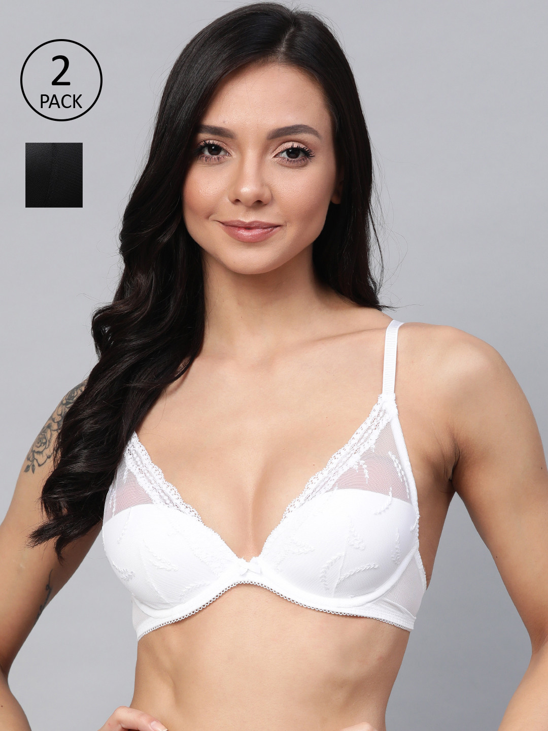 

Marks & Spencer Pack of 2 Underwired Lightly Padded T-shirt Bra T337400, Black