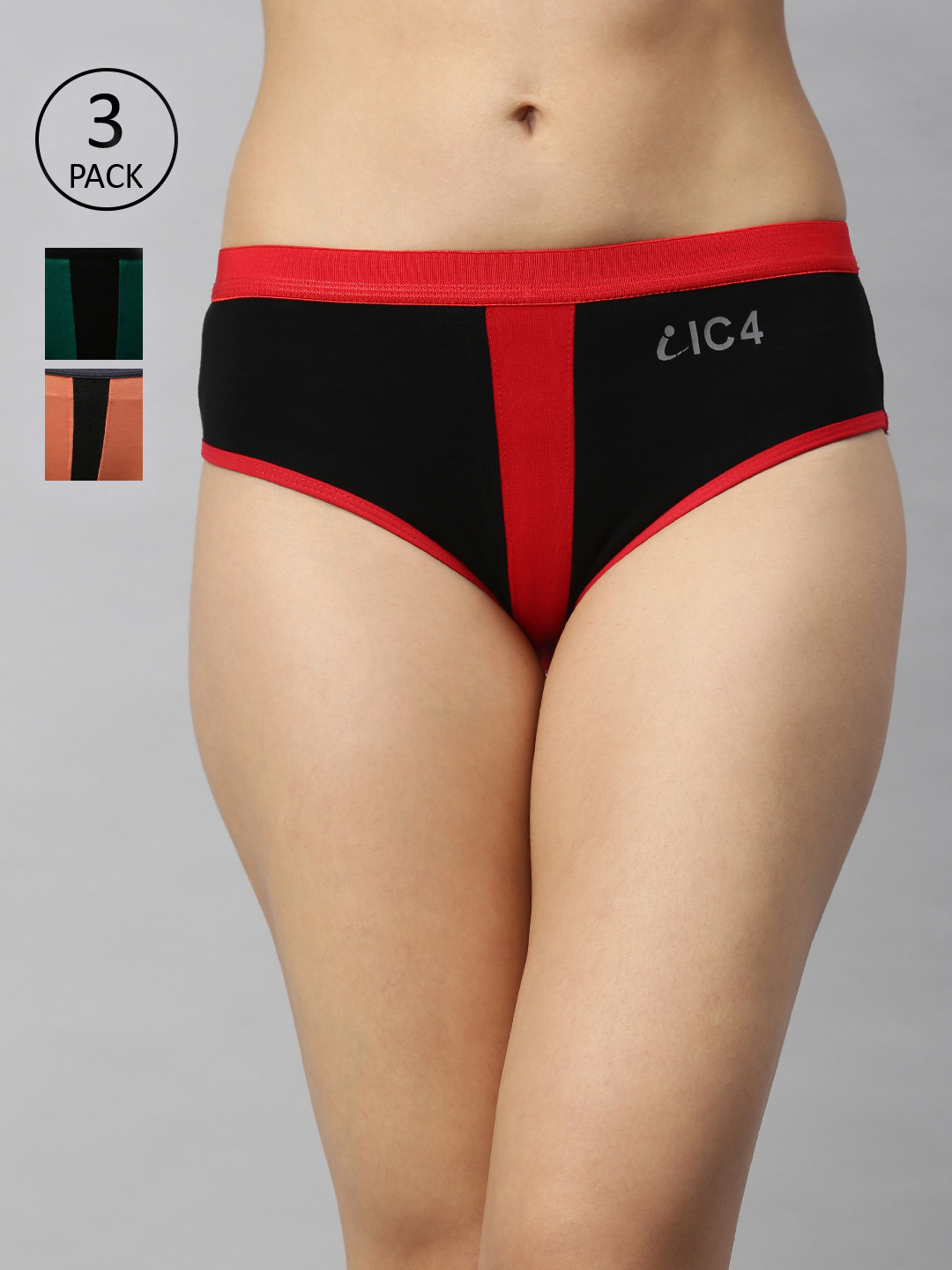 

IC4 Women Pack of 3 Briefs 0OC-BR-MB1005P3, Orange