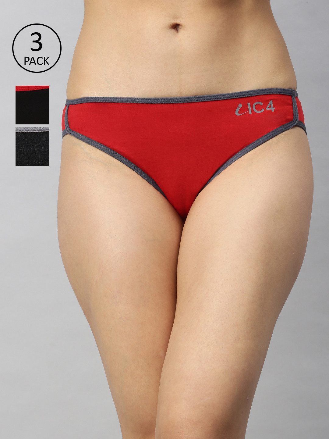 

IC4 Women Pack of 3 Bikini Briefs 0BRC1003P3, Black