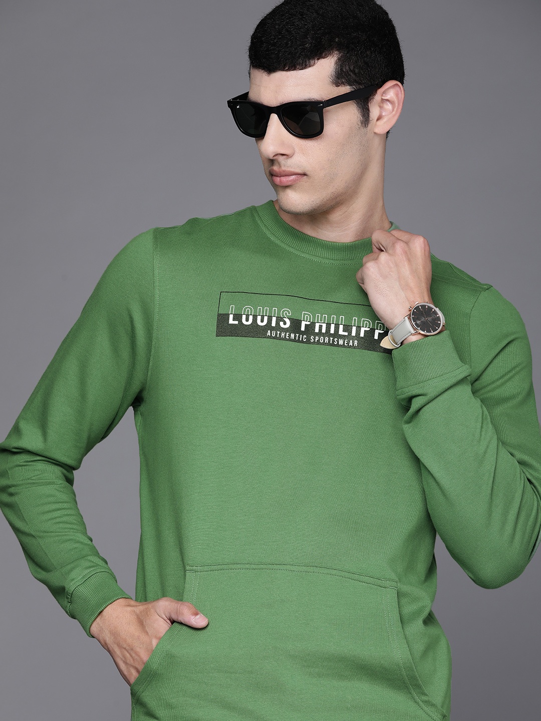

Louis Philippe Sport Men Green Printed Sweatshirt