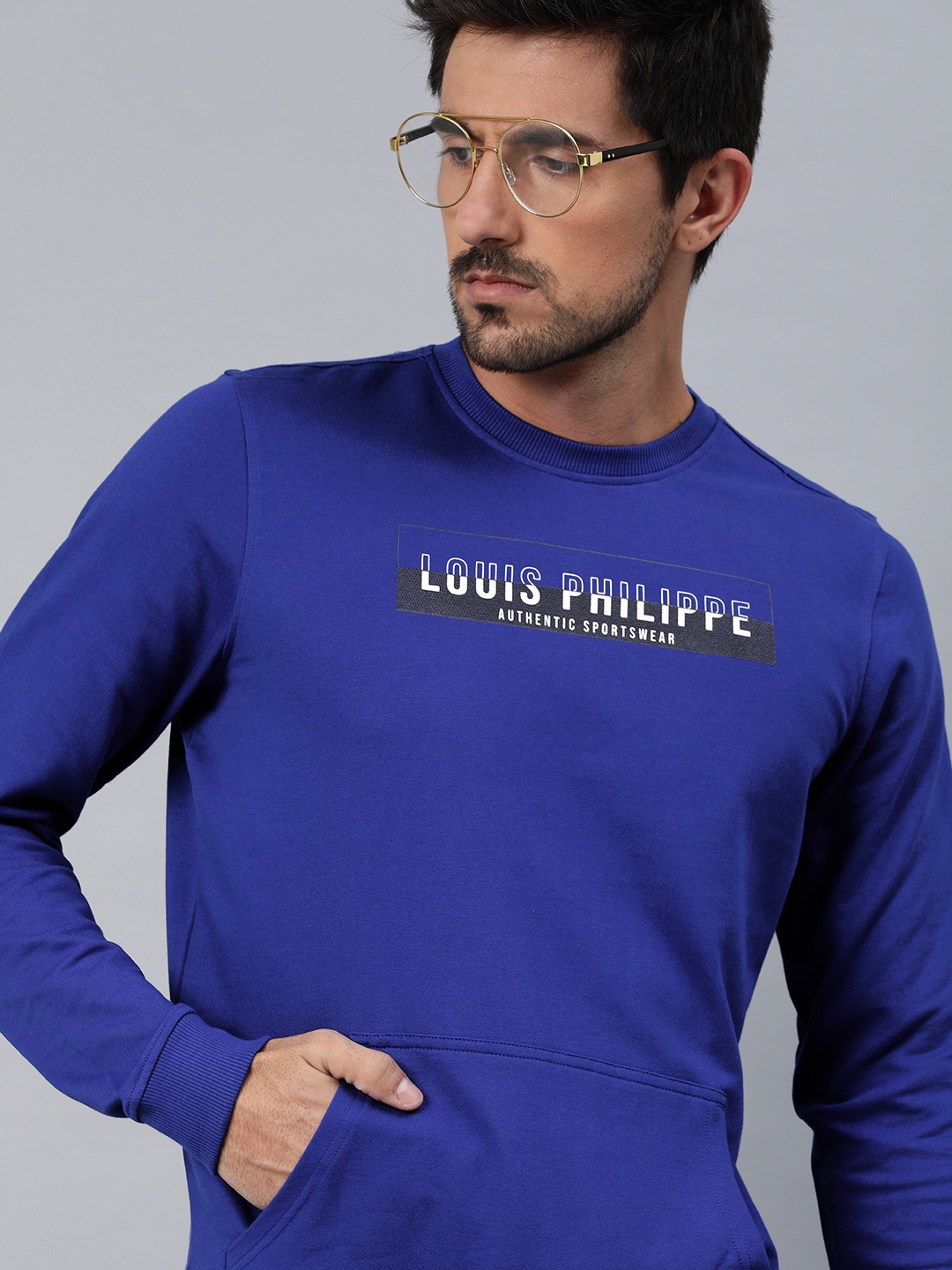 

Louis Philippe Sport Men Blue Printed Sweatshirt