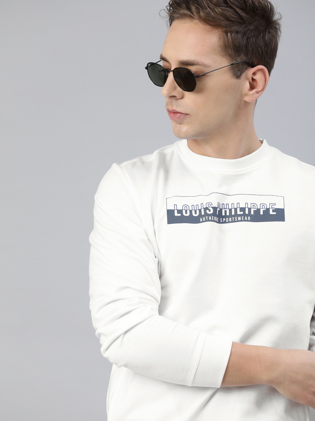 

Louis Philippe Sport Men White Printed Sweatshirt