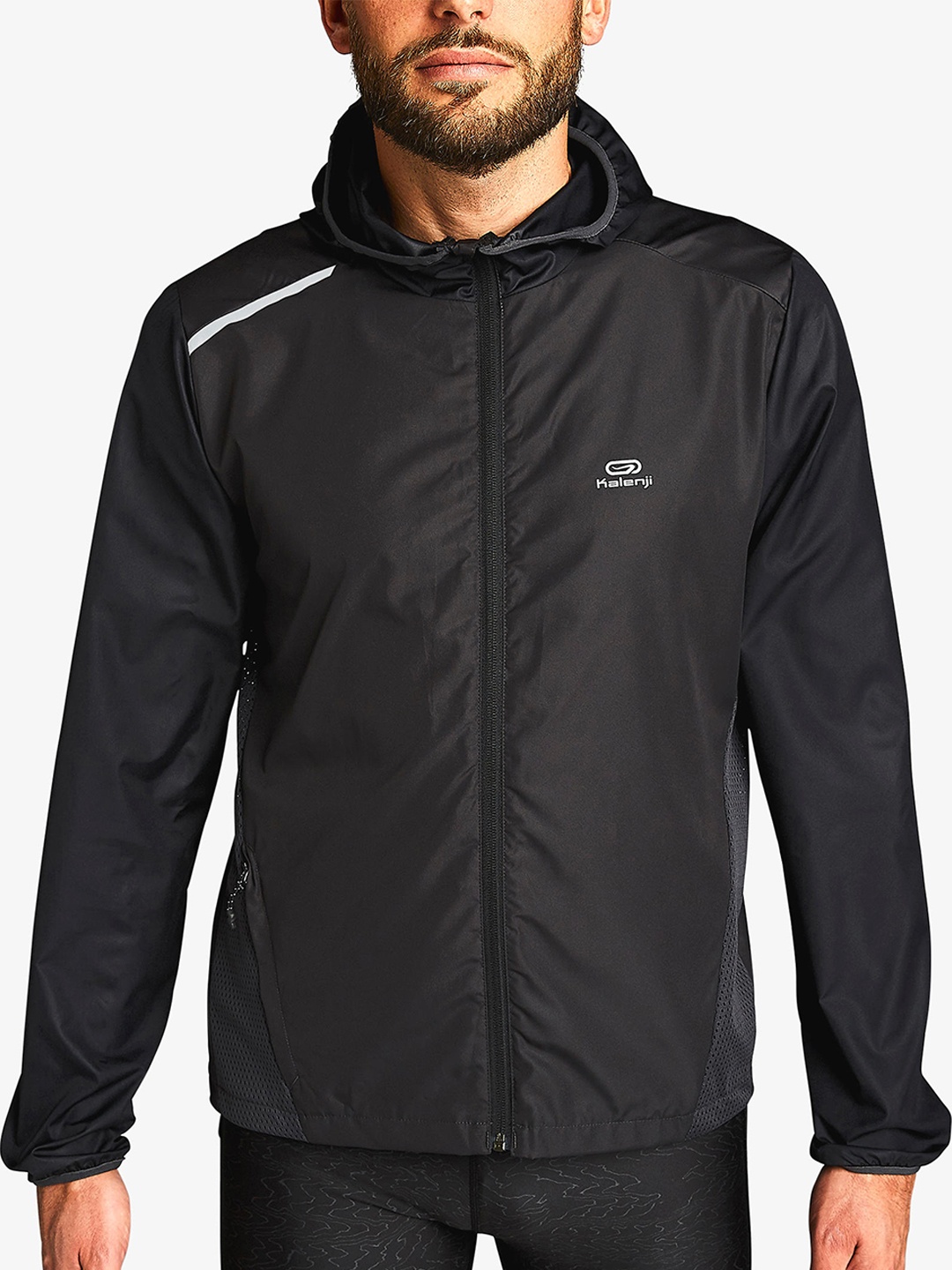 

Kalenji By Decathlon Men Black Solid Running Sporty Jacket