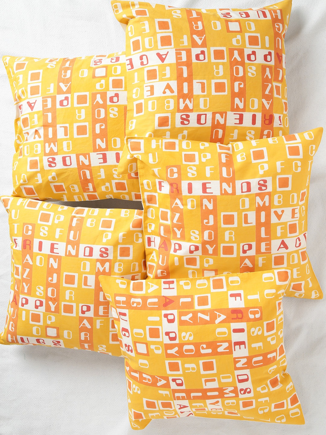 

House This Yellow Set of 5 Printed 16'' x 16'' Square Cushion Covers