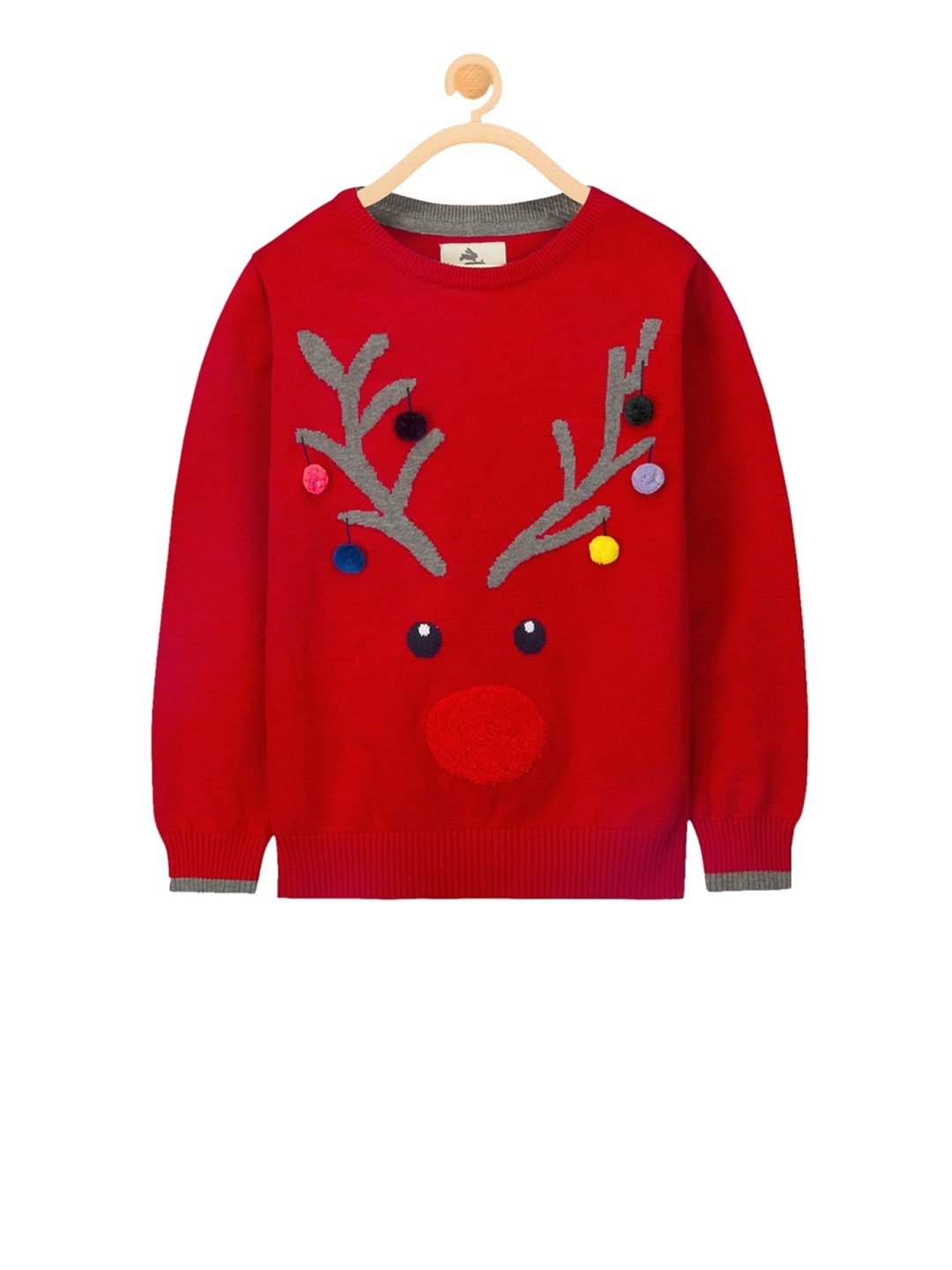 

Cherry Crumble Boys Red Printed Pullover Sweater