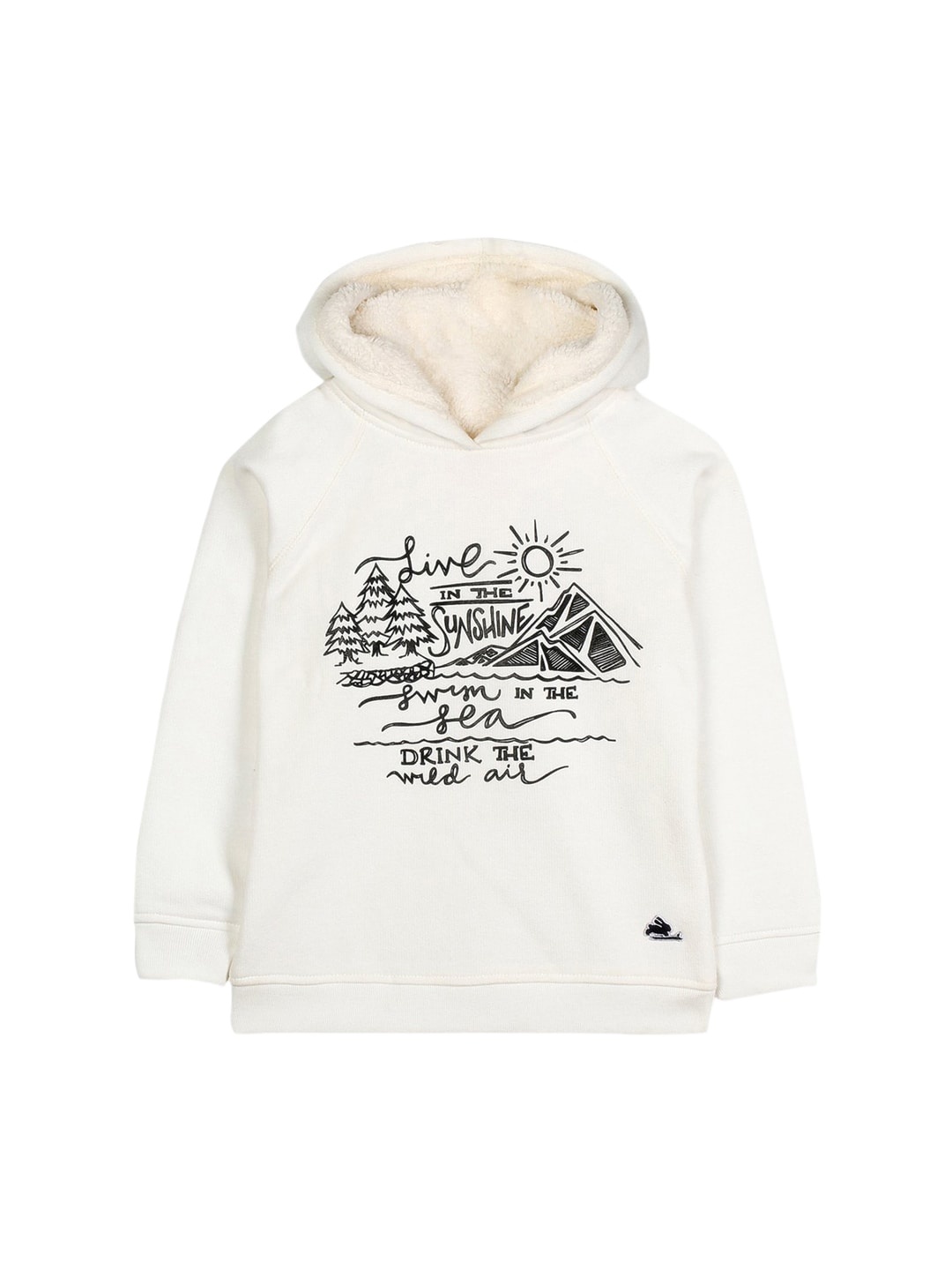 

Cherry Crumble Boys Off-White & Black Printed Hooded Sweatshirt