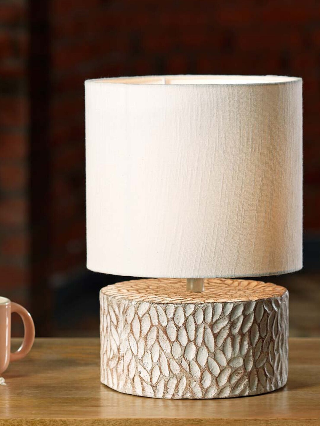 

ellementry White & Grey Textured Traditional Buffet Table Lamp with Shade