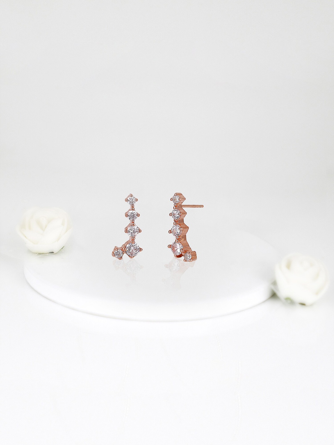 

GIVA 925 Sterling Silver Rose Gold Plated Sparkling Constellation Earrings