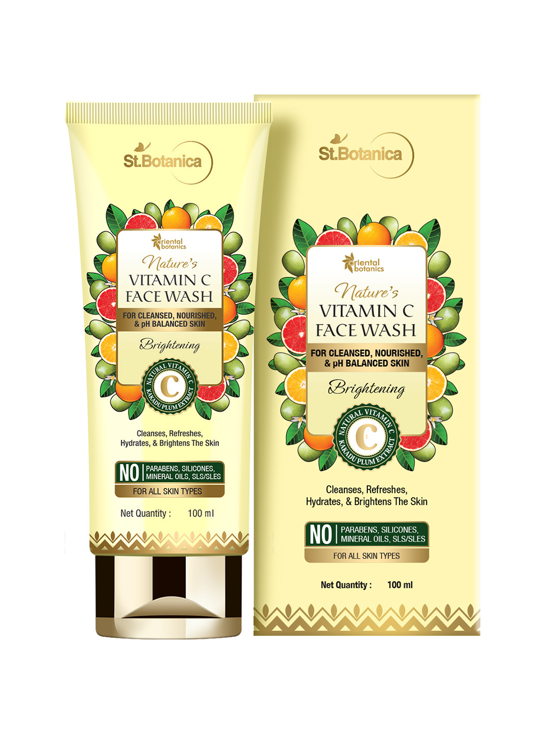 

Oriental Botanics Unisex Natures Vitamin C Brightening Face Wash 100g, Cream