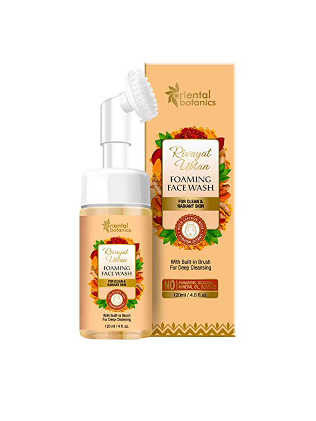 

Oriental Botanics Rivayat Ubtan Foaming Face Wash with Built-In Brush 120ml, Brown