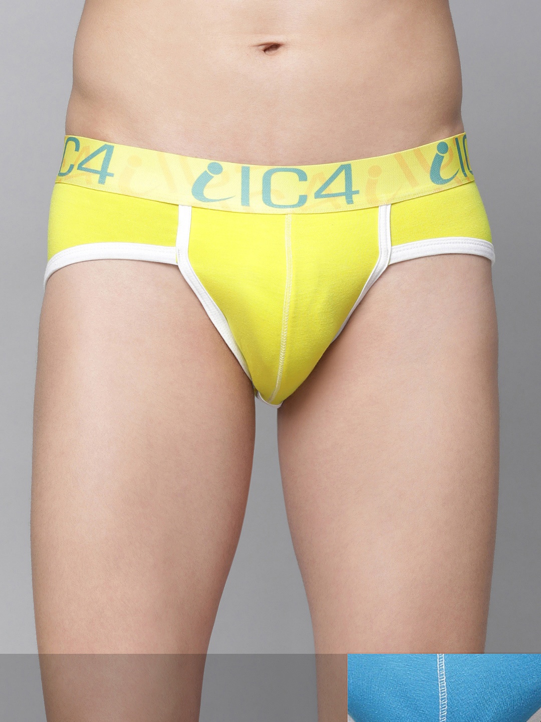 IC4 Men Pack Of 2 Solid Knitted Basic Briefs 0T-Y295P2, Yellow