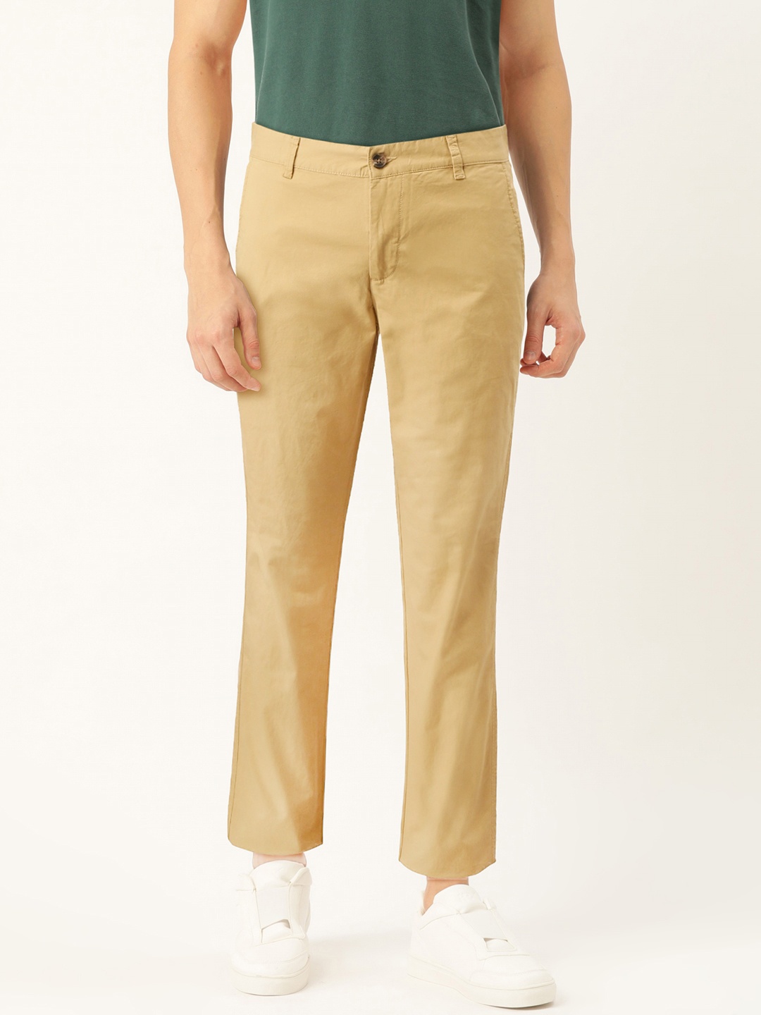 

United Colors of Benetton Men Beige Slim Fit Solid Chinos