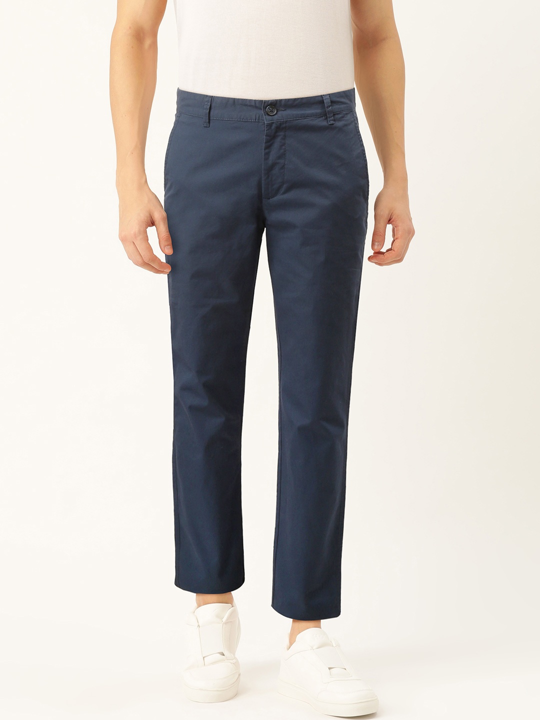 

United Colors of Benetton Men Navy Blue Slim Fit Solid Chinos