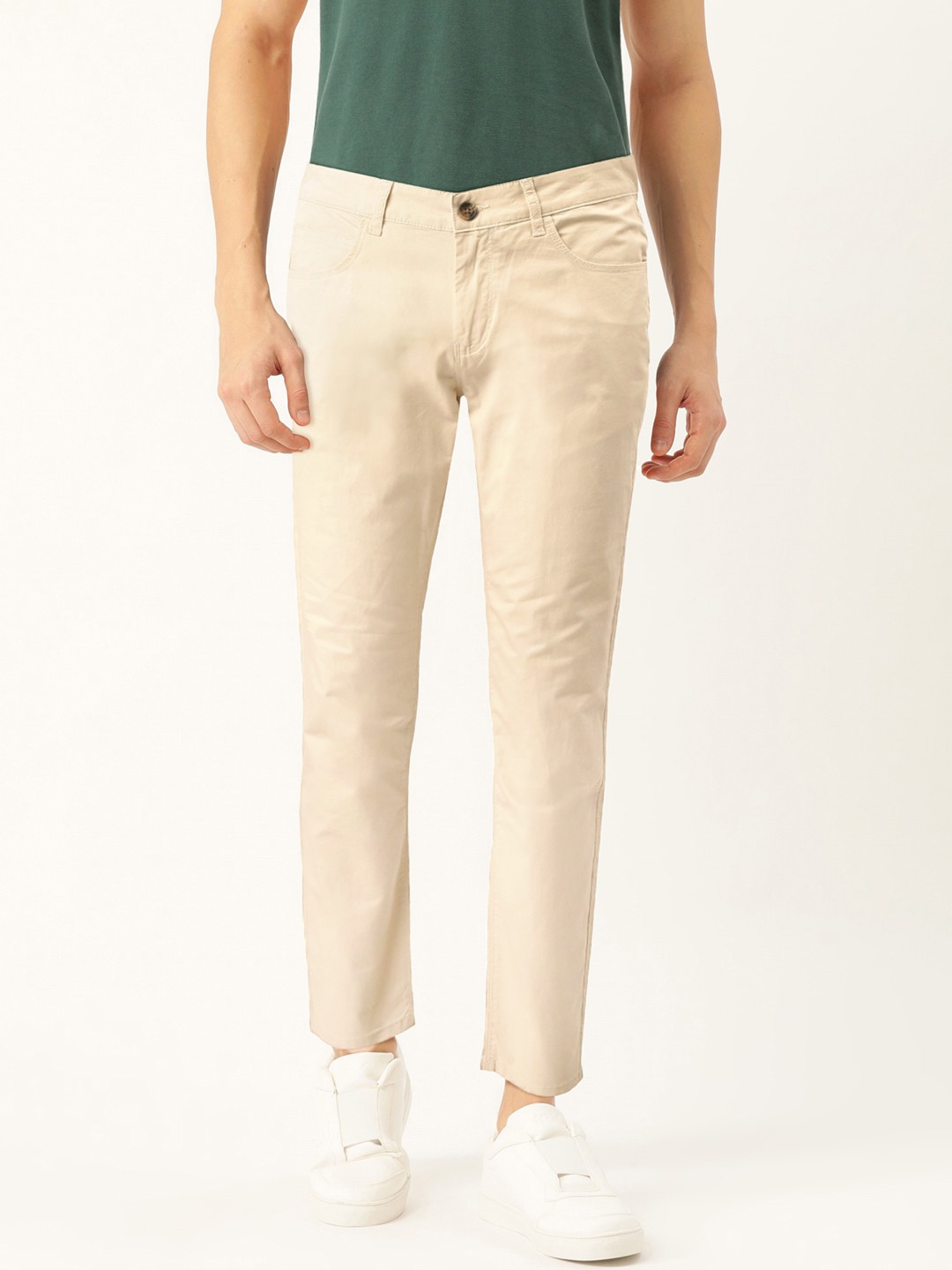 

United Colors of Benetton Men Beige Slim Fit Solid Chinos