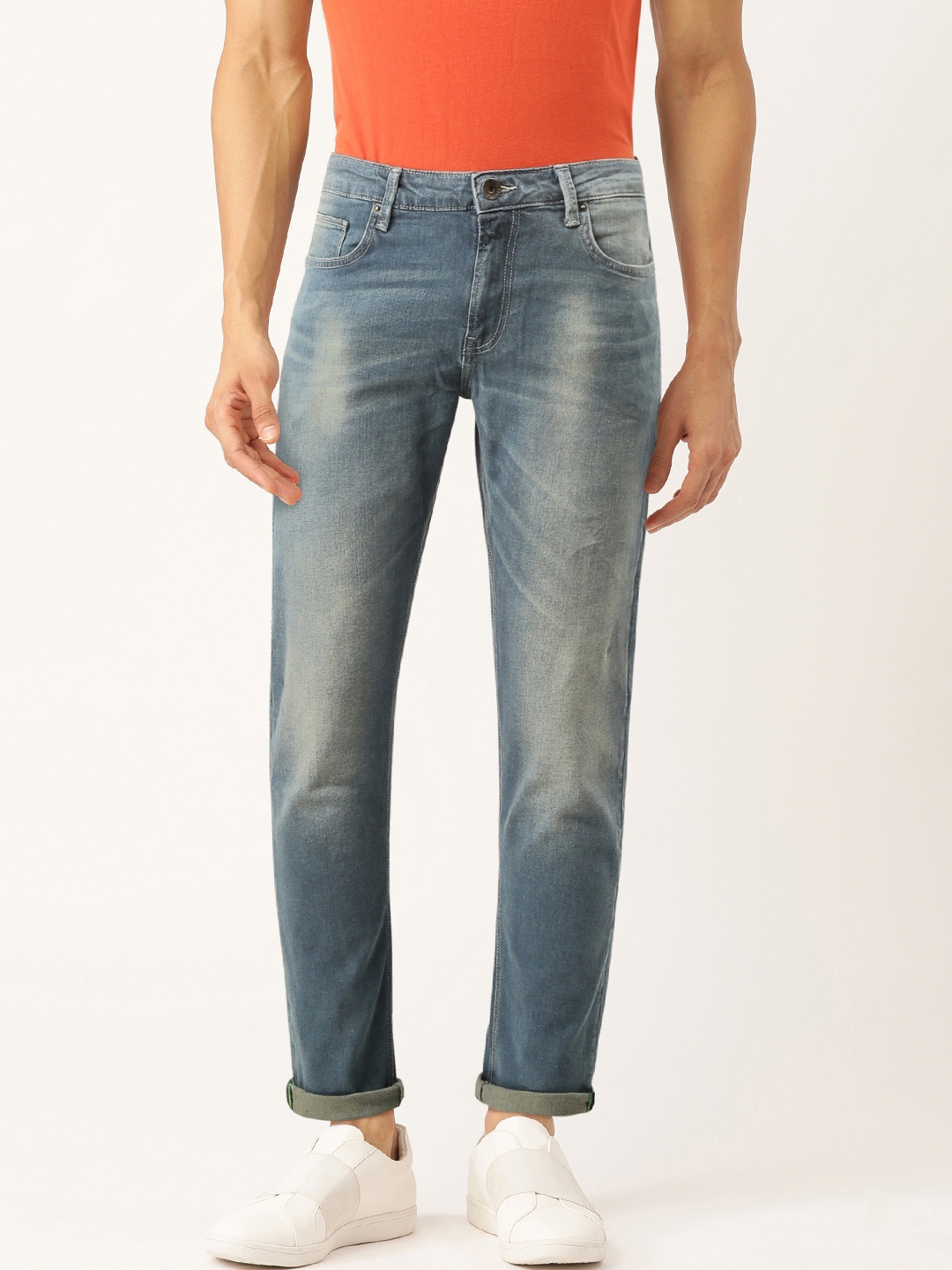 

United Colors of Benetton Men Blue Slim Tapered Fit Mid-Rise Clean Look Stretchable Jeans