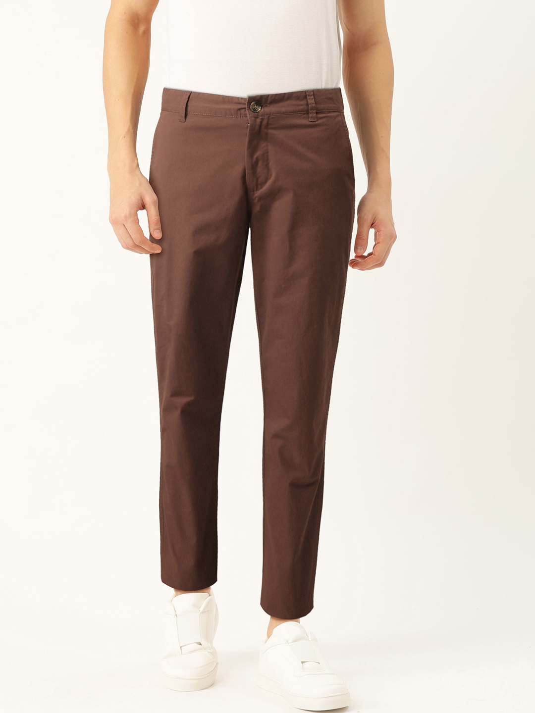 

United Colors of Benetton Men Brown Slim Fit Solid Chinos