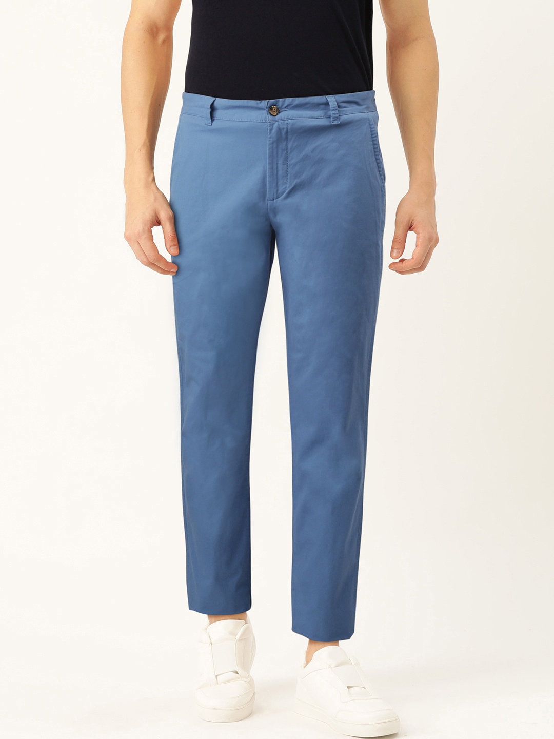 

United Colors of Benetton Blue Slim Fit Solid Chinos