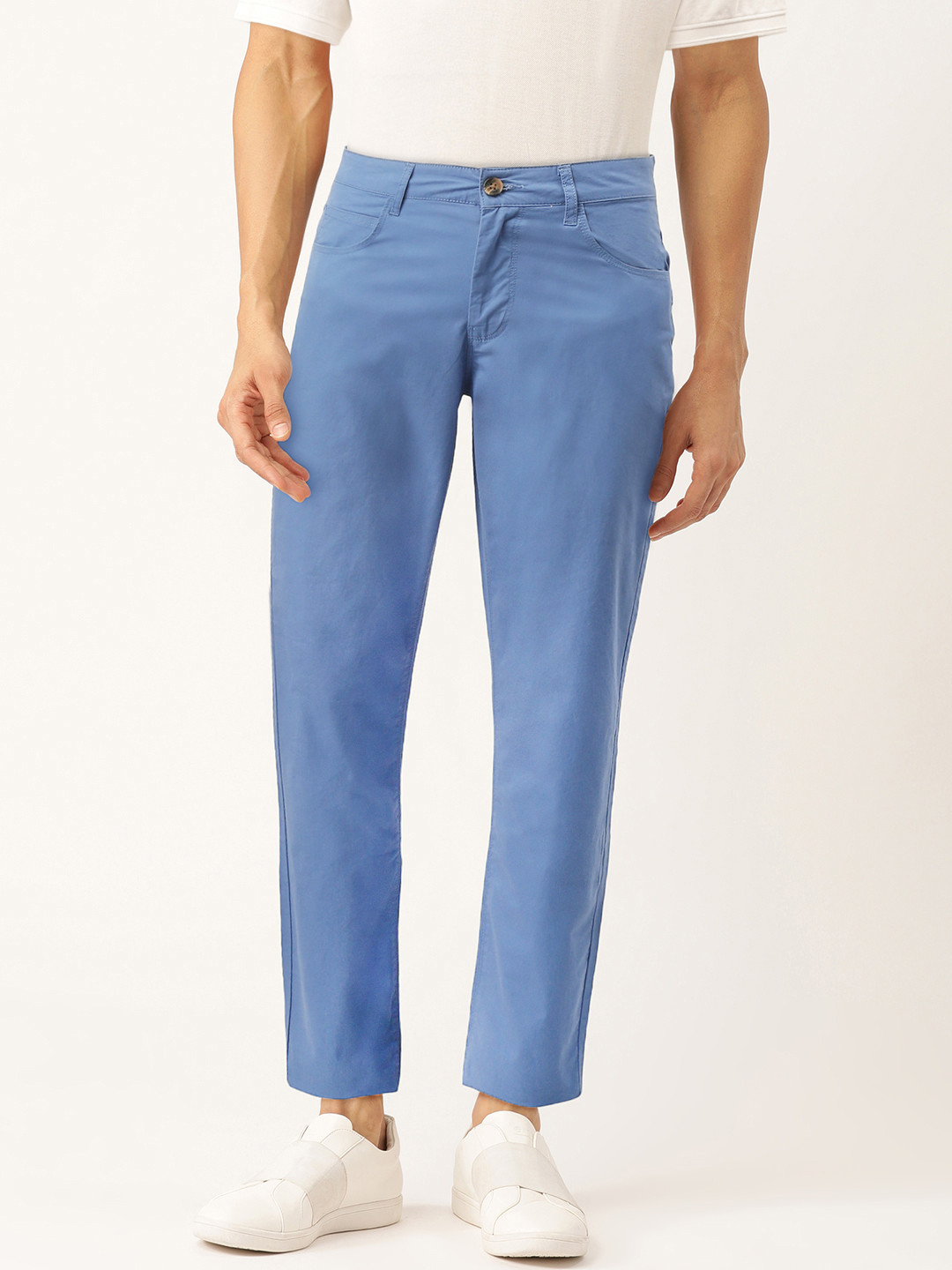 

United Colors of Benetton Men Blue Slim Fit Solid Chinos