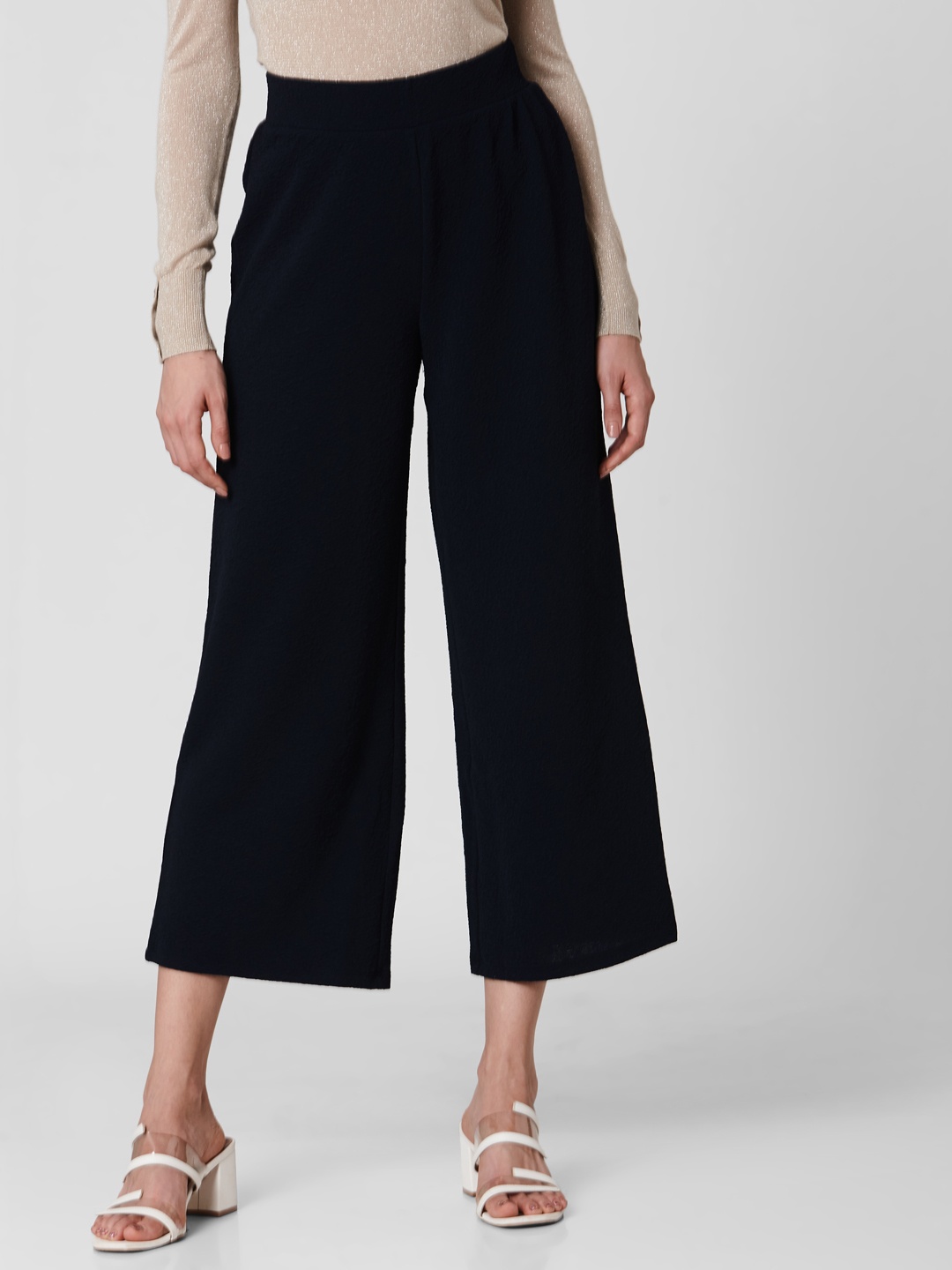 

Vero Moda Women Navy Blue Regular Fit Solid Culottes