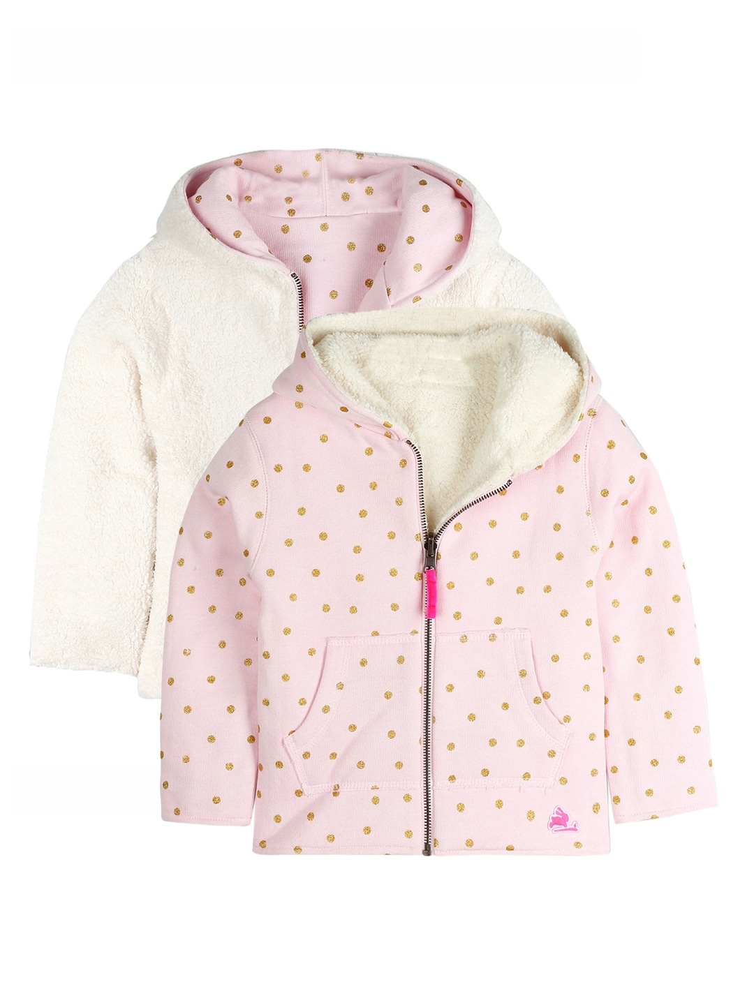 

Cherry Crumble Unisex Kids Pink & Cream-Coloured Printed Hooded Sweatshirt