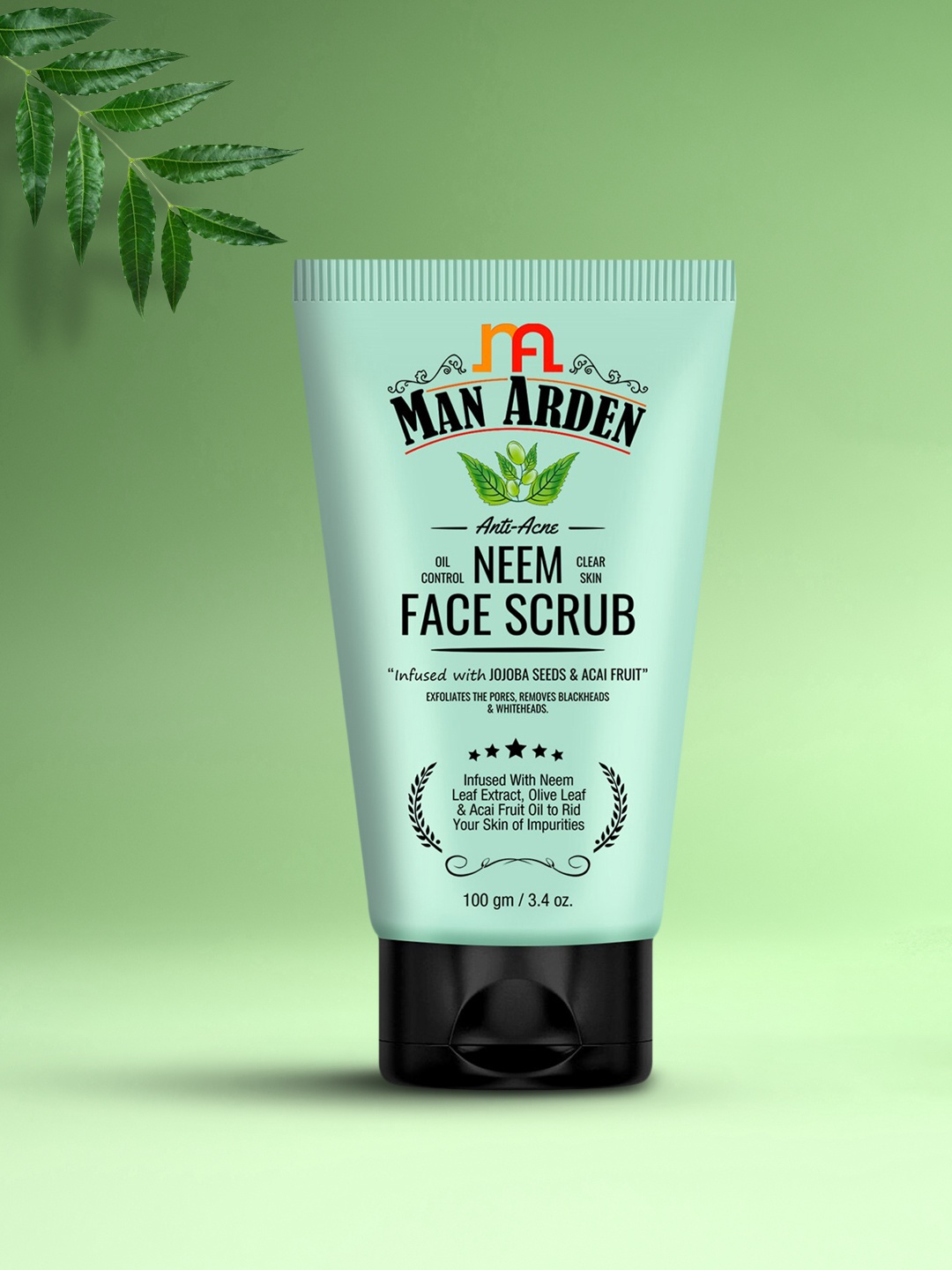 

Man Arden Men Anti-Acne Neem Face Scrub 100g, Green