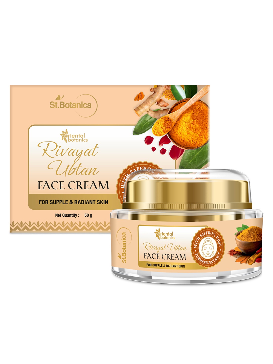 

Oriental Botanics Unisex Rivayat Ubtan Face Cream 50g, Brown