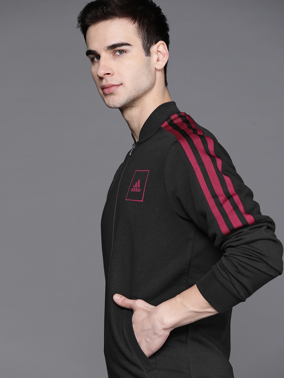 

ADIDAS Men Black 3S Tape TT Solid Sustainable Sweatshirt