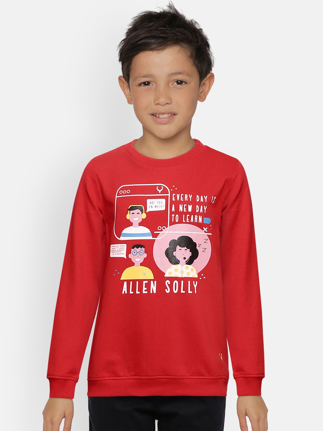 

Allen Solly Junior Boys Red Printed Sweatshirt