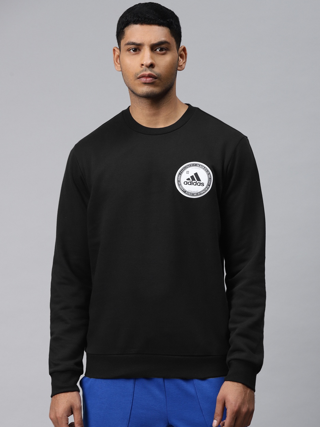 

ADIDAS Men Black Collegiate Crew Solid Sweatshirt