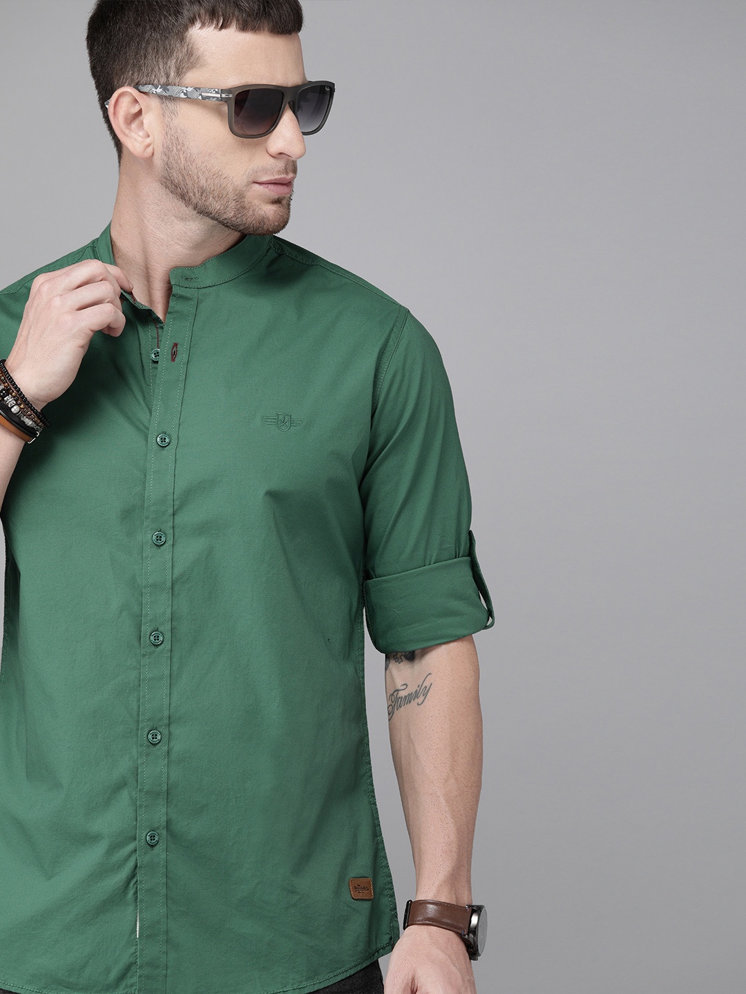 

Roadster Martyle Slim Fit Casual Stretch Shirt, Green