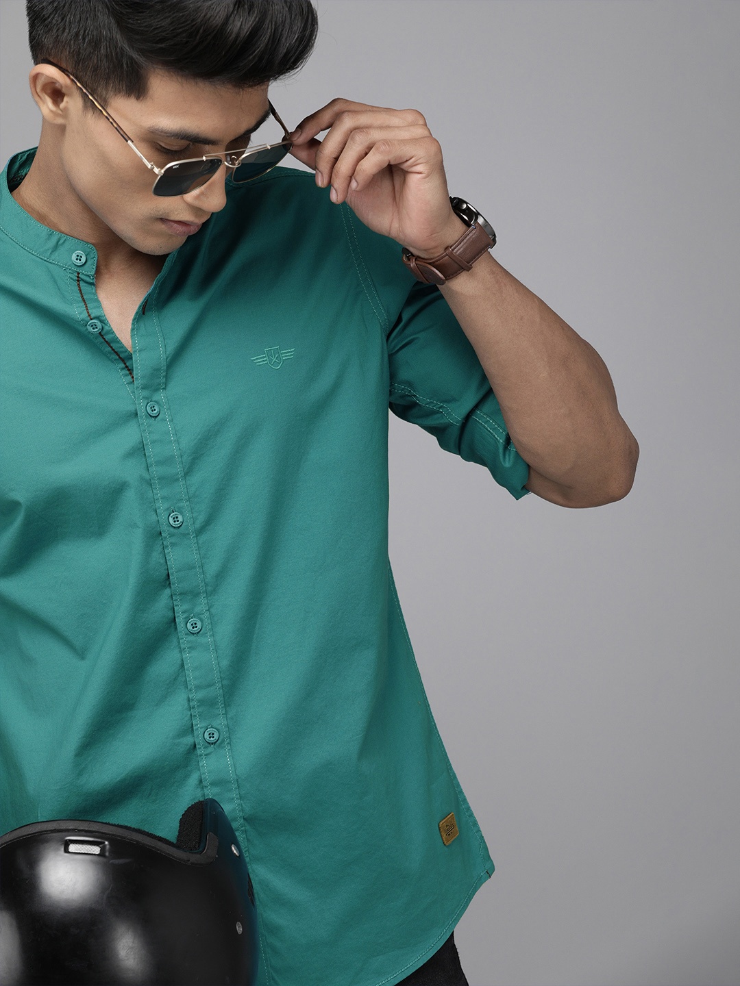

Roadster Teal Slim Fit Sustainable Casual Stretch Shirt