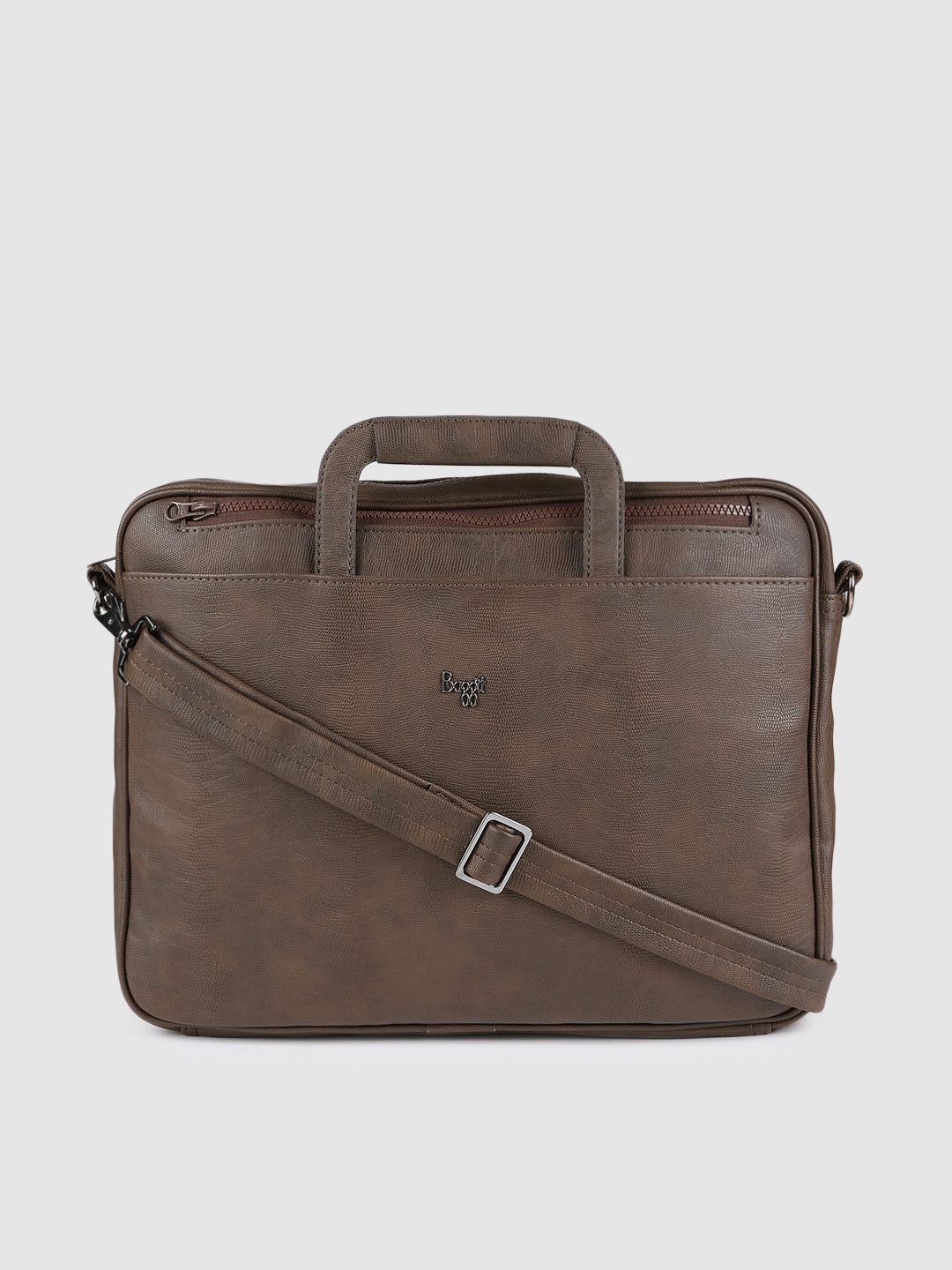 

Baggit Men Brown Textured Laptop Bag