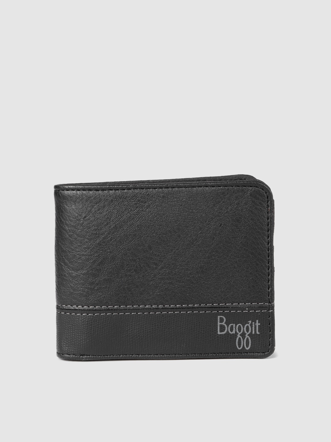 

Baggit Men Black Solid Two Fold Wallet