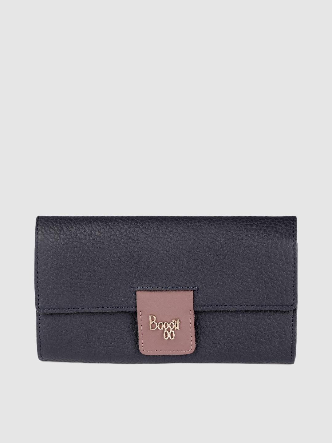 

Baggit Women Blue Textured FLAURA RABBIE Two Fold Wallet