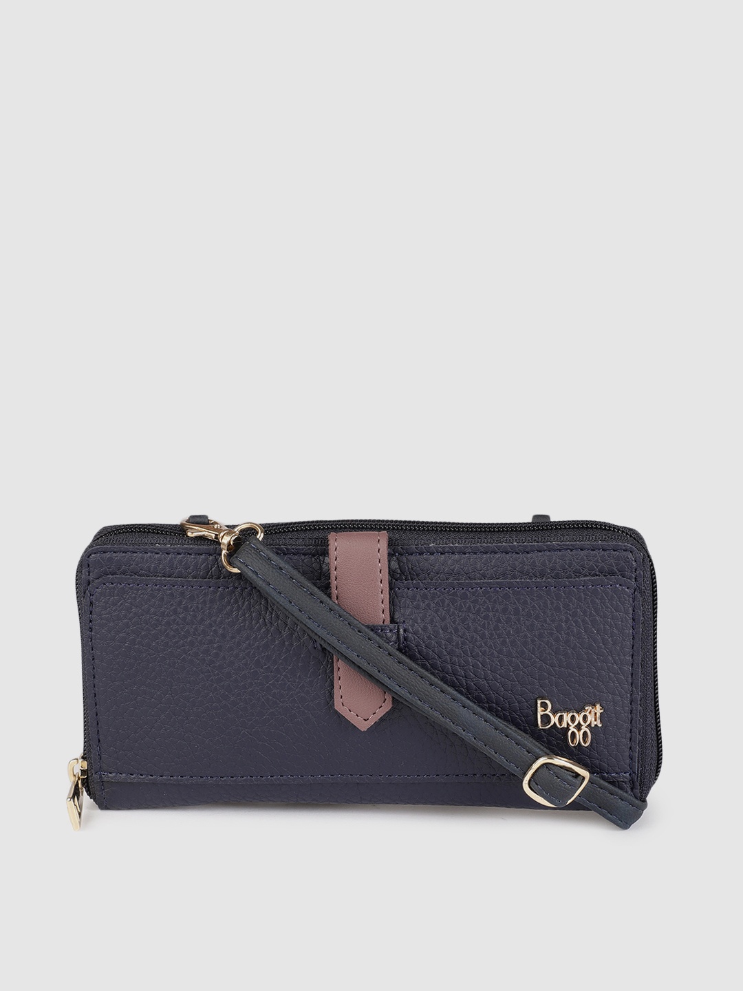 

Baggit Women Blue Textured MARLI RABBIE Zip Around Wallet