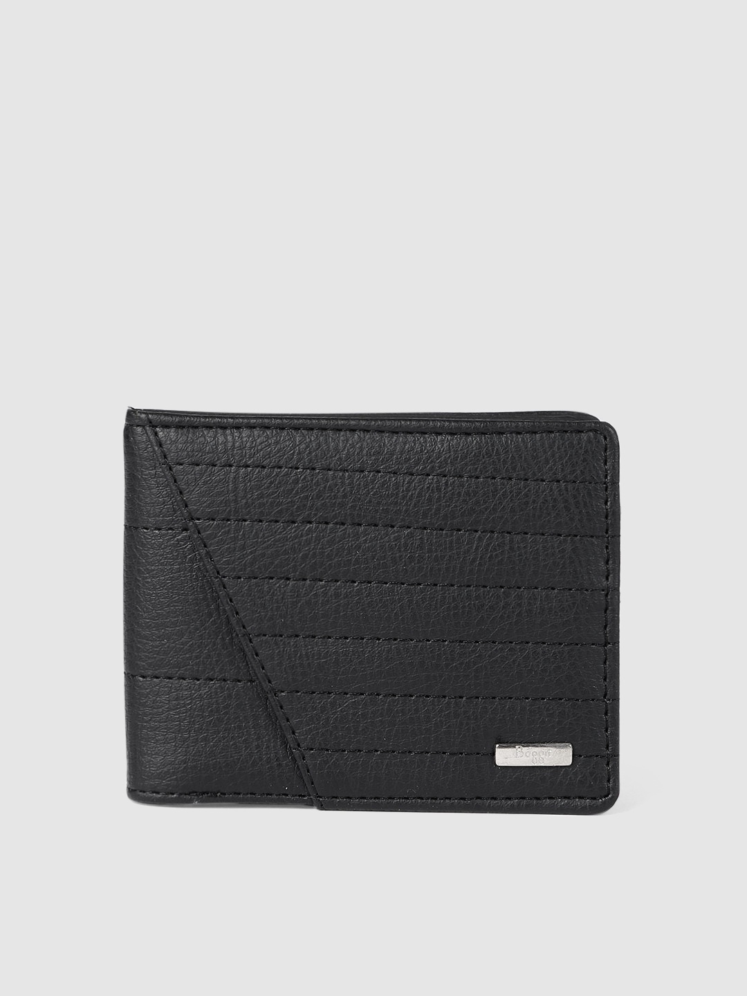 

Baggit Men Black Self Design Two Fold Wallet