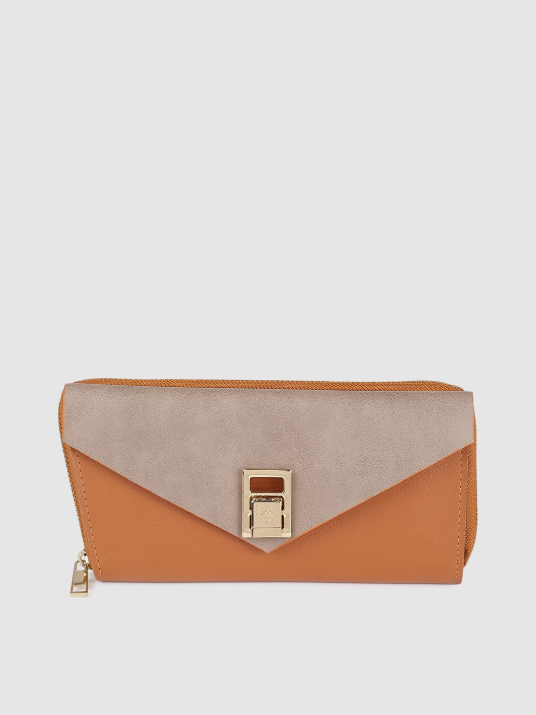 

Baggit Women Tan Brown & Beige Colourblocked CABO WARDY Envelope Wallet