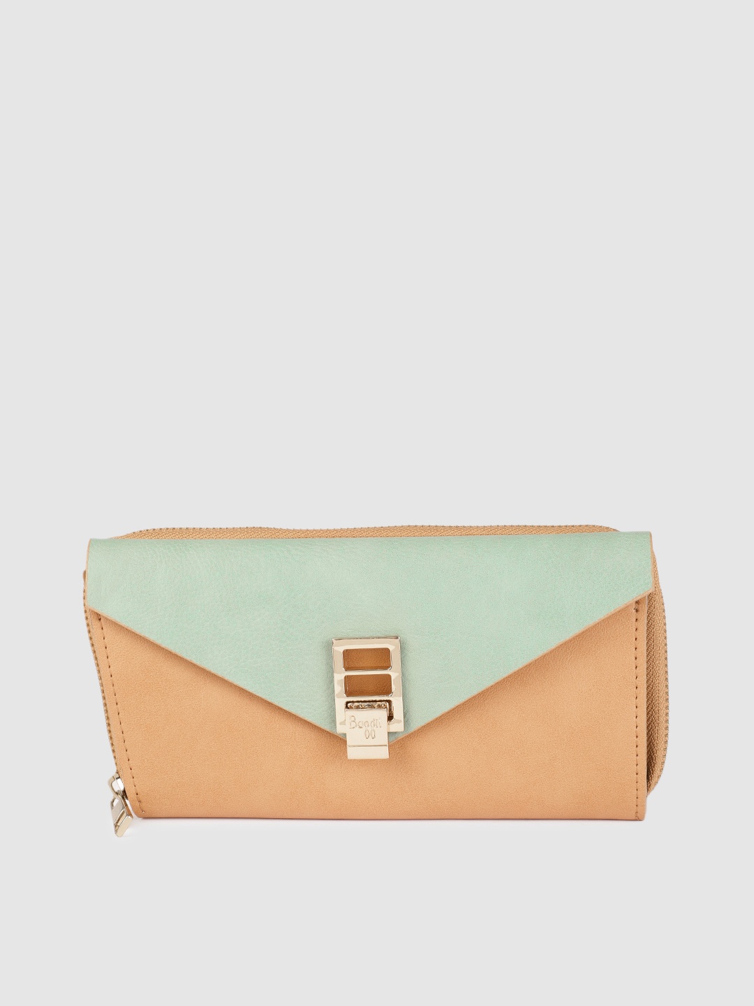

Baggit Women Green & Beige Colourblocked CABO HARDY Envelope Wallet