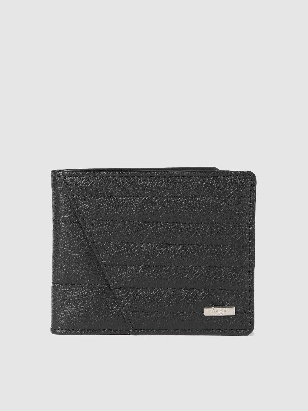 

Baggit Men Black Striped Two Fold Wallet