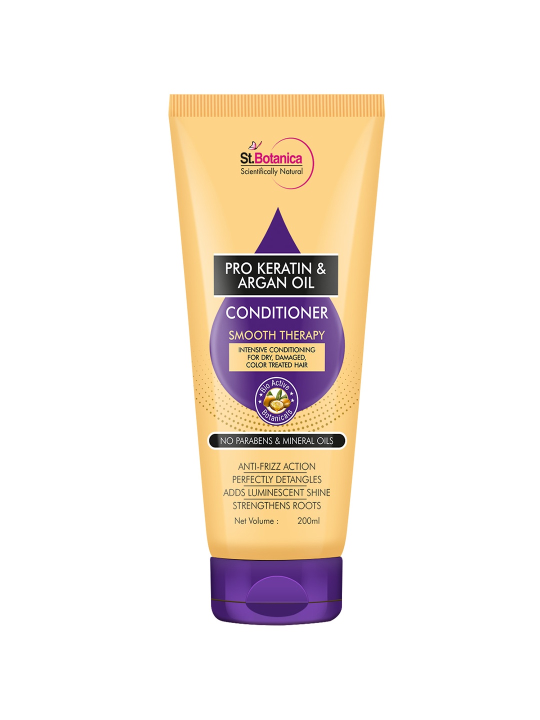 

St.Botanica Unisex Pro Keratin & Argan Oil Smooth Therapy Conditioner 200ml, Gold