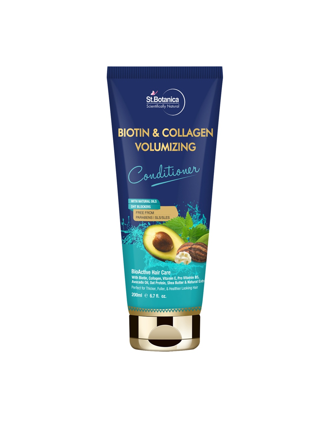 

St.Botanica Unisex Biotin & Collagen Volumizing Hair Conditioner 200 ml, Blue