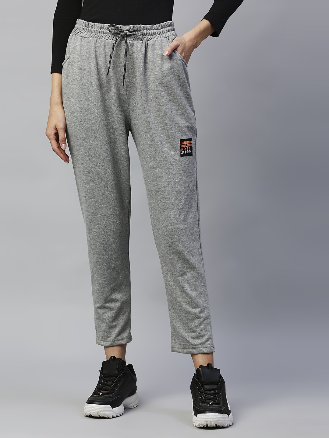 

Hubberholme Women Grey Melange Solid Track Pants