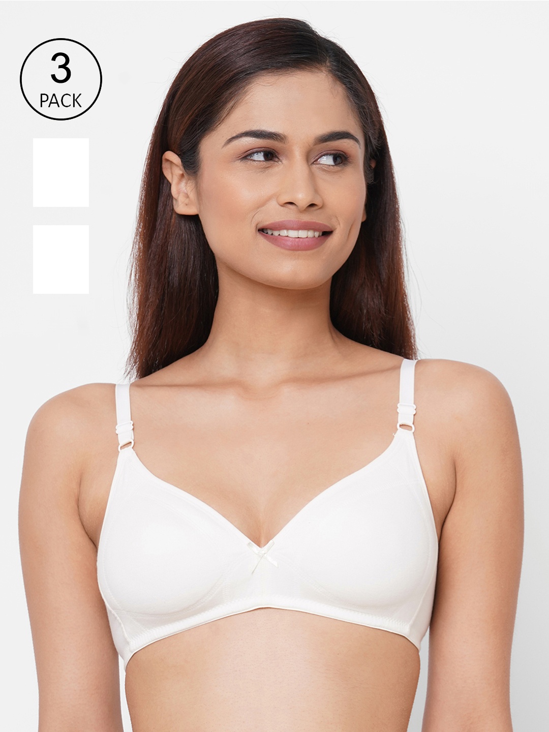 

Inner Sense Pack of 3 Solid Non-Wired Non Padded Everyday Bra ISB099, White