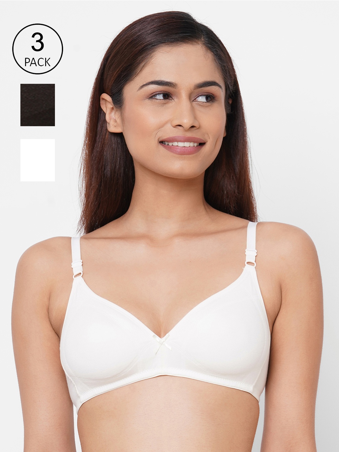 

Inner Sense Pack of 3 Solid Non-Wired Non Padded Everyday Bra ISB099, Black