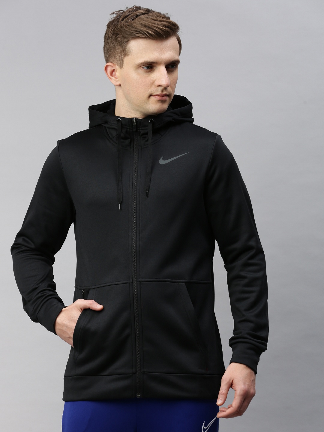 

Nike Men Black Solid Dri-FIT THRMA HD Training Sporty Jacket